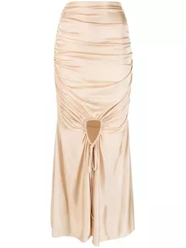 ANDREDAMO юбка асимметричного кроя со сборками, нейтральный цвет