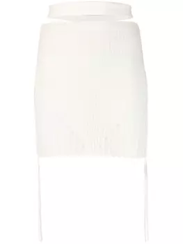 ANDREDAMO юбка в рубчик, белый