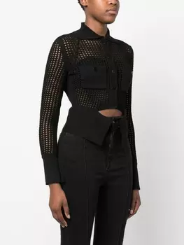 ANDREDAMO укороченная рубашка со вставкой, черный