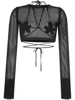 ANDREDAMO укороченный топ рыхлой вязки, черный