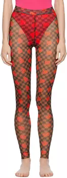 ANDREJ GRONAU Эксклюзивные коричневые и красные леггинсы SSENSE