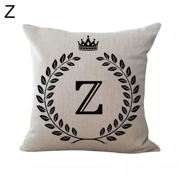 Английская буква Корона, льняная подушка, чехол для дивана-кровати, украшение для автомобиля, украшение-Z Stuttg