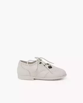 Английская кожаная детская обувь на шнурках Pisamonas, бежевый