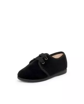 Английские детские туфли из бархата с кружевом из ленточки фай Pisamonas, черный