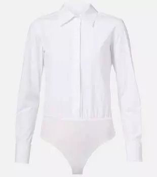 Ангора боди из поплина с хлопком Max Mara, BIanco Ottico
