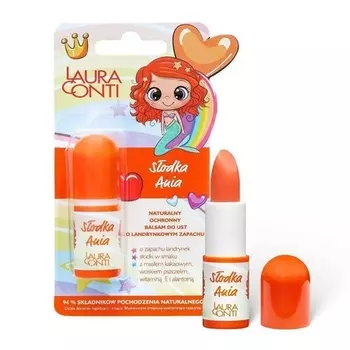 Ania Kids Бальзам для губ с натуральным защитным фруктовым ароматом и конфетным вкусом 3,8 г, Laura Conti