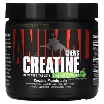 Animal Creatine Chews зеленое яблоко 120 жевательных таблеток
