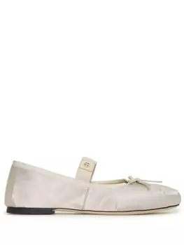 ANINE BING атласные балетки Jolie, нейтральный цвет