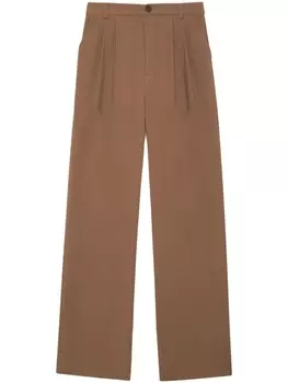 ANINE BING Carrie pleat-detailing tailored trousers, коричневый