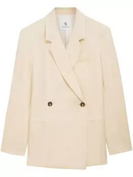 ANINE BING двубортный пиджак Kaia, нейтральный цвет