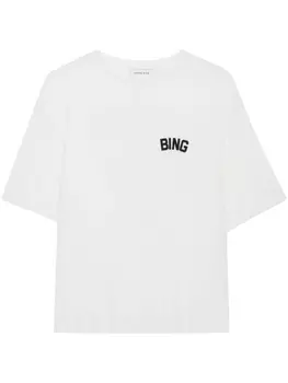 ANINE BING футболка с принтом Louis Hollywood, белый