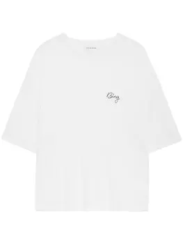 ANINE BING футболка с вышитым логотипом Louis, белый