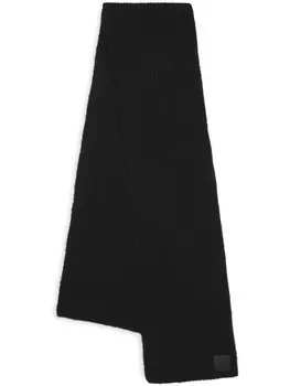 ANINE BING Hannah logo-patch scarf, черный