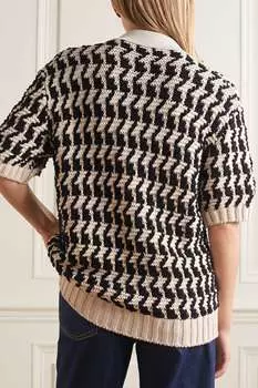 ANINE BING кардиган Tommy в ломаную клетку из смесового хлопка, черный