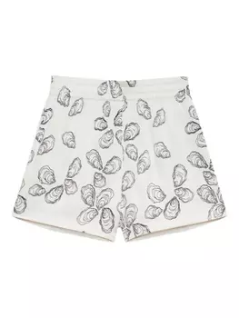 ANINE BING комплект из рубашки и шортов с принтом, белый