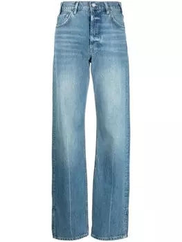 ANINE BING прямые джинсы с разрезами, синий