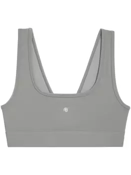 ANINE BING спортивный бюстгальтер Renae с вышитым логотипом, серый