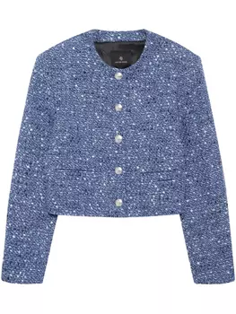 ANINE BING твидовая куртка, синий