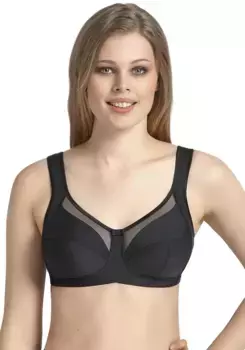 Анита с 1886 года рельефный бюстгальтер "Comfort bra Clara", чашка C-H, с прозрачным сетчатым материалом в верхней чашке Anita Since 1886, черный
