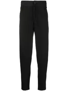 Ann Demeulemeester брюки с кулиской и вставками в рубчик, черный