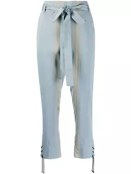 Ann Demeulemeester укороченные брюки в полоску, синий