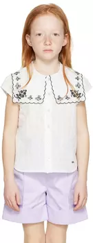 ANNA SUI MINI Детская белая футболка с зубцами