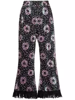 Anna Sui укороченные брюки с пайетками, черный