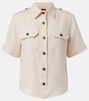 Аннализа льняная и шерстяная блузка Loro Piana, Fluffy Pink