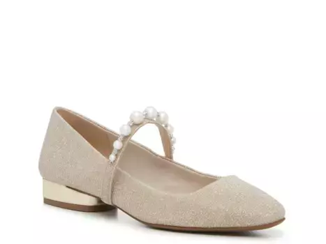 Anne Klein Carina Mary Jane Flat, Gold Sparkle