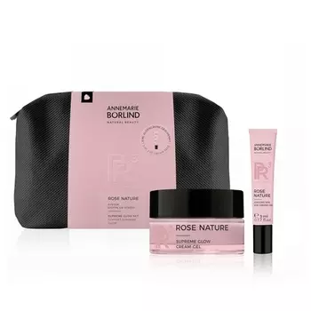 Annemarie Brlind Rose Nature Supreme Glow Set 50 мл — защищает кожу от стрессовых реакций. Утолщает линии усталости. Уменьшает воздействие синего света - Vegan... Набор для сияния/глаз