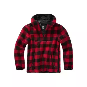 Анорак Brandit "Мужской рабочий пуловер Teddy Fleece Work Pullover" (1 шт.), с капюшоном, красный