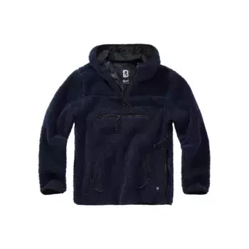 Анорак Brandit "Мужской рабочий пуловер Teddy Fleece Work Pullover" (1 шт.), с капюшоном, цвет морской волны