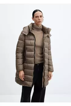 Анорак полуоблегающего кроя Mango, коричневый