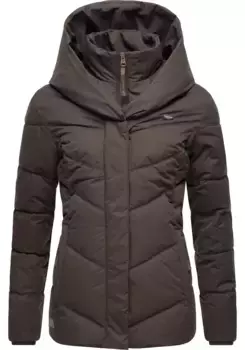 Анорак Ragwear "Natesa Intl.", с капюшоном, стильная зимняя куртка с V-образной стежкой и капюшоном, коричневый