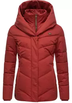 Анорак Ragwear "Natesa Intl.", с капюшоном, стильная зимняя куртка с V-образной стежкой и капюшоном, красный