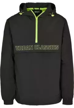 Анорак URBAN CLASSICS " Urban Classics Men's Contrast Pullover Jacket" (1 шт.), с капюшоном, черный