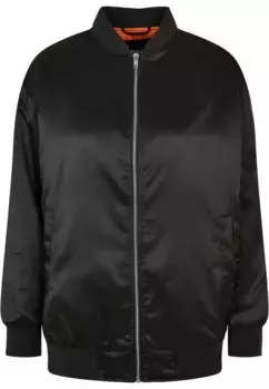 Анорак URBAN CLASSICS " Urban Classics Women's Ladies Oversized Satin Bomber Jacket" (1 шт.), без капюшона, черный