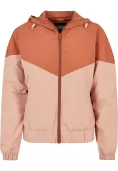 Анорак URBAN CLASSICS " Urban Classics Women's Ladies Arrow Windbreaker" (1 шт.), с капюшоном, терракотовый