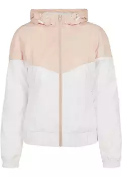 Анорак URBAN CLASSICS " Urban Classics Women's Ladies Arrow Windbreaker" (1 шт.), с капюшоном, белый