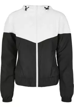 Анорак URBAN CLASSICS " Urban Classics Women's Ladies Arrow Windbreaker" (1 шт.), с капюшоном, белый