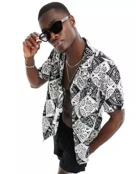 Another Influence — пляжная рубашка Diamond с узором пейсли, часть комплекта