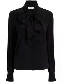 Another Tomorrow блузка с бантом, черный