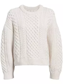 Another Tomorrow шерстяной джемпер фактурной вязки, нейтральный цвет