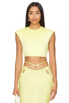 Аня атласный топ Bardot, желтый