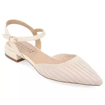 Ansley широкий заостренный носок плоский Journee, бежевый