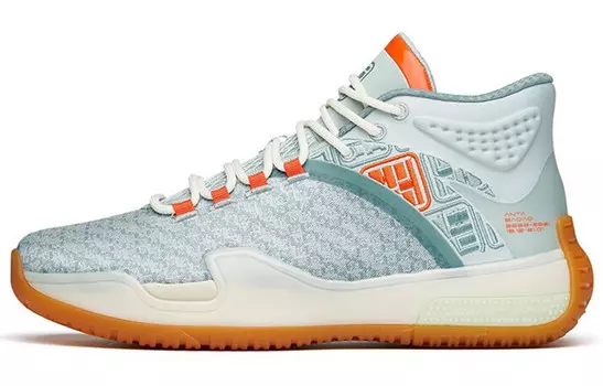 ANTA Basketball Collection Vintage Basketball Shoes Men Mid-top Bean Green/gray Green/magma Orange