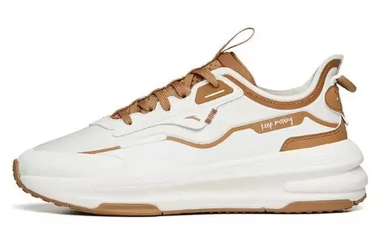 ANTA C37 Series Lifestyle Shoes Men Low-top Ivory White/plaid Brown