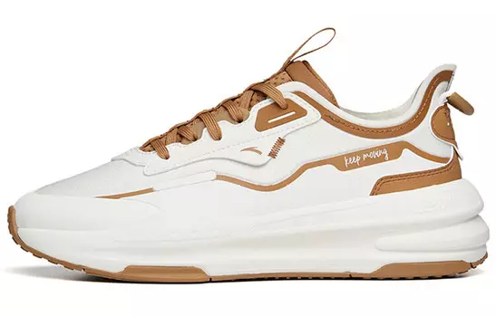 ANTA C37 Series Lifestyle Shoes Women's Low-top Ivory White/plaid Brown