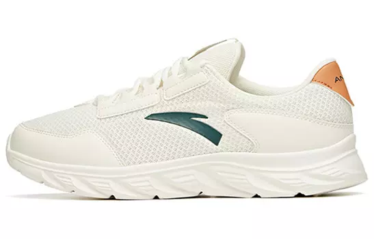 ANTA Running Collection Lifestyle Shoes Men Low-top Ivory White/dark Moss Green