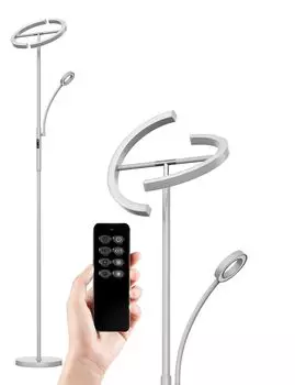 ANTEN 27W светодиодный торшер торшер лампа для чтения с регулируемой яркостью лампа для чтения с дистанционным управлением потолочный прожектор, сенсорная функция, серый